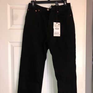 Zara High Rise Ankle Straight Denim